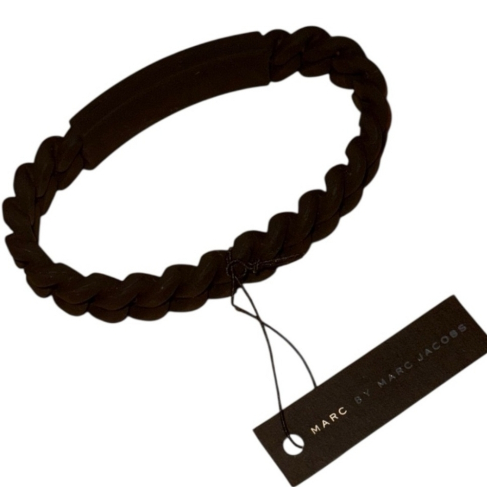 Marc by Marc Jacobs Silicone Braided Bracelet In Blk 3/$40